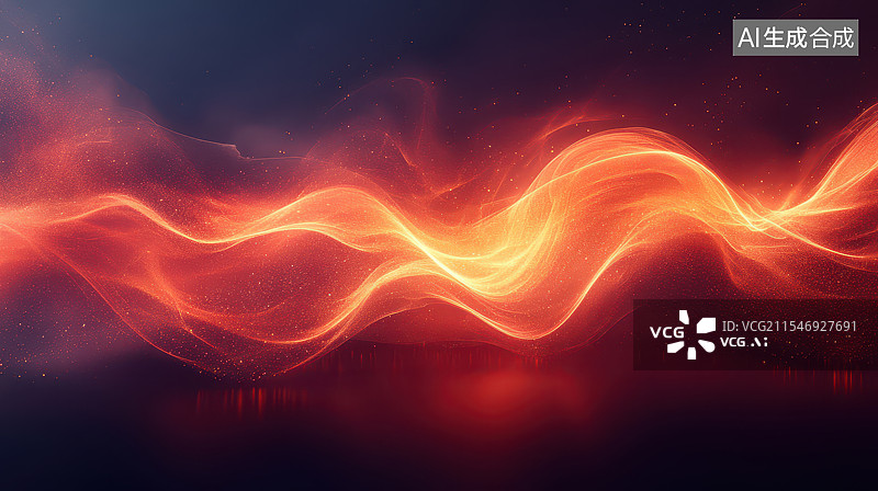 【AI数字艺术】科幻抽象的红色光轨流线背景图片素材