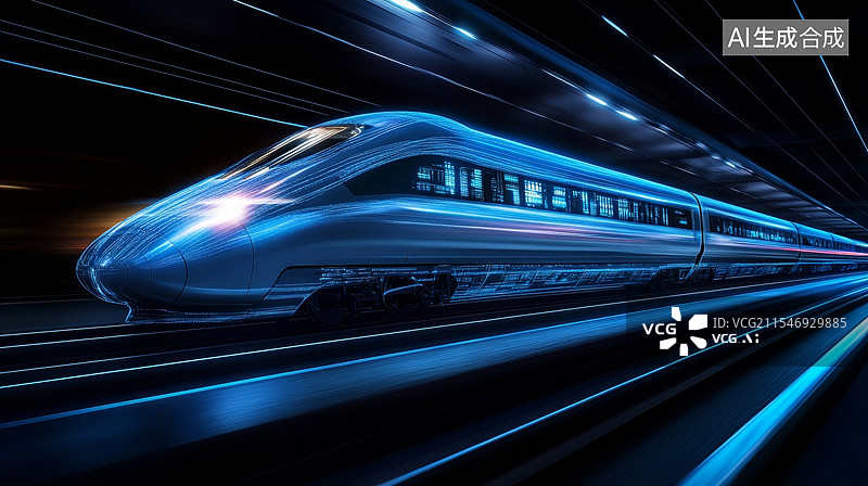 【AI数字艺术】现代交通高铁火车素材图片素材
