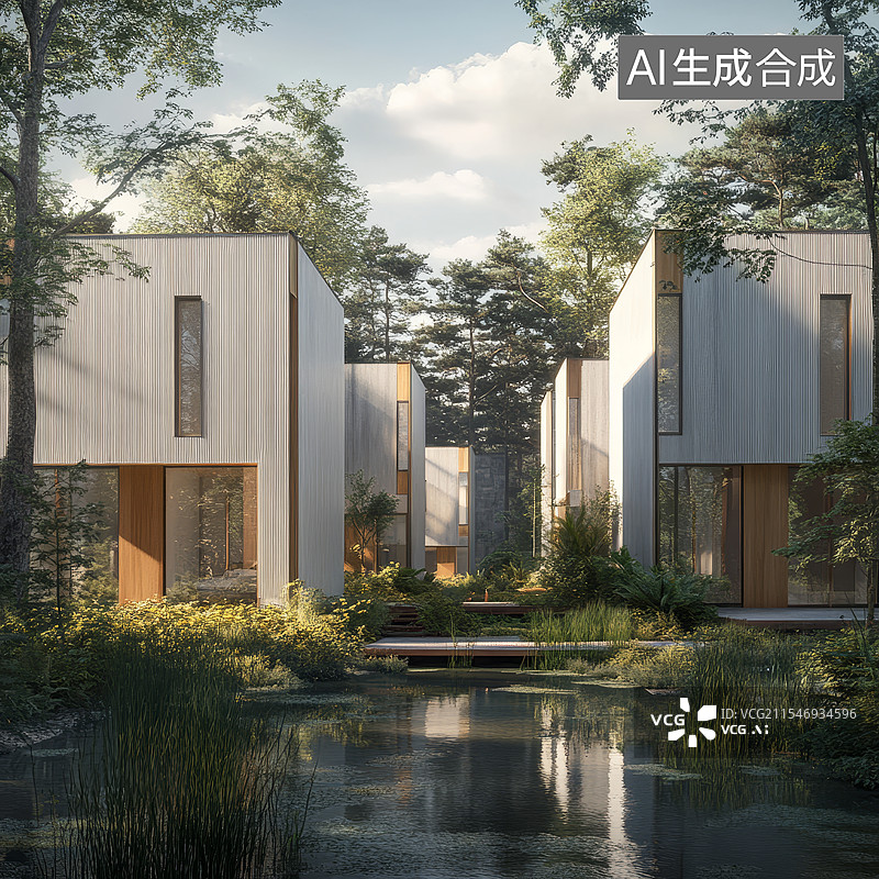 【AI数字艺术】现代别墅图片素材