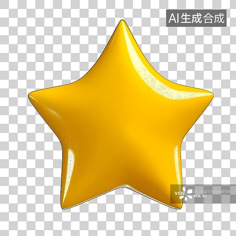 【AI数字艺术】3D多角度金色星星新年春节节日免抠元素图片素材