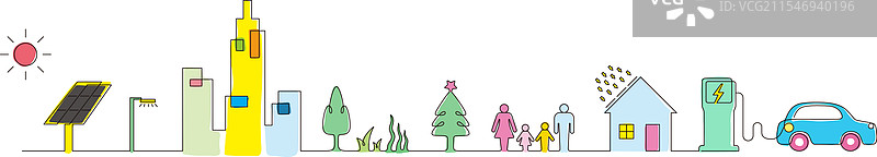 电动车充电站与电动车图片素材