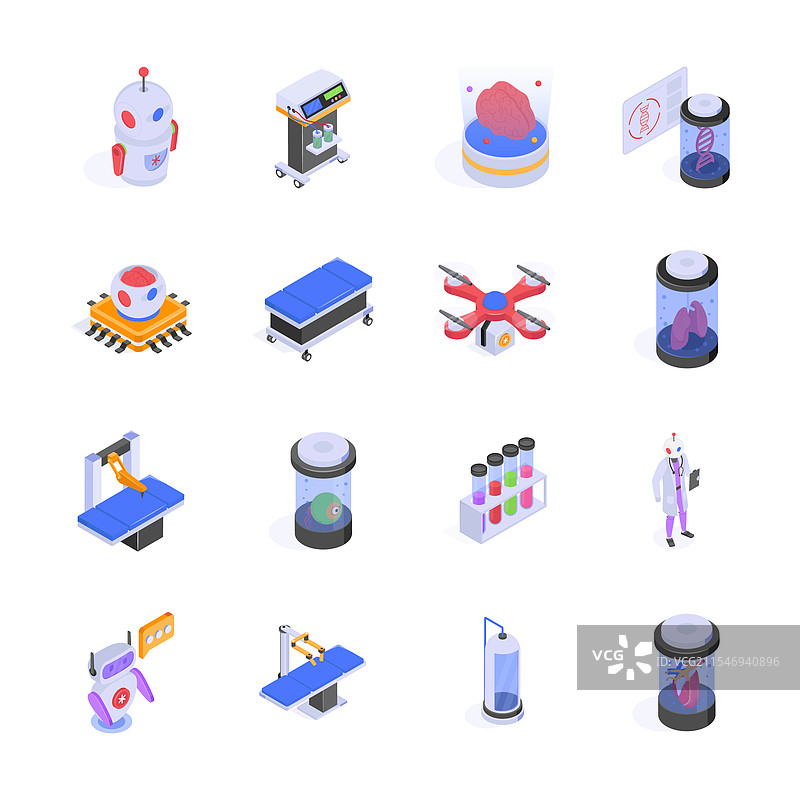 未来医疗技术图标集图片素材