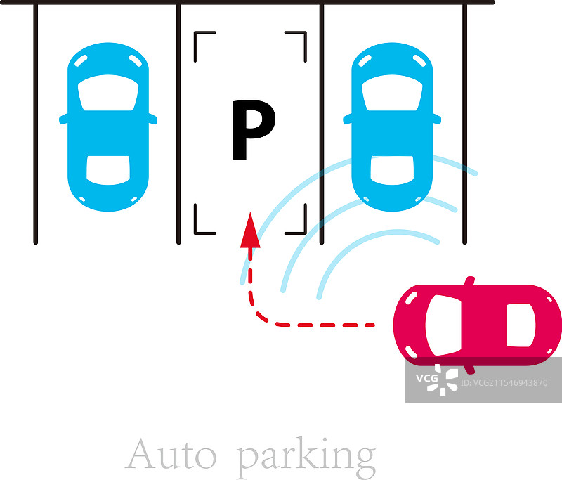 汽车正在驶入停车位图片素材