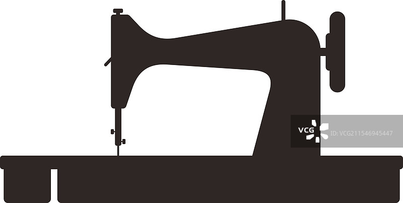 旧缝纫机剪影图片素材