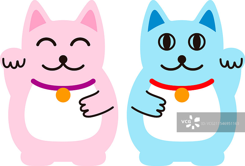 招财猫露西猫情侣猫图片素材