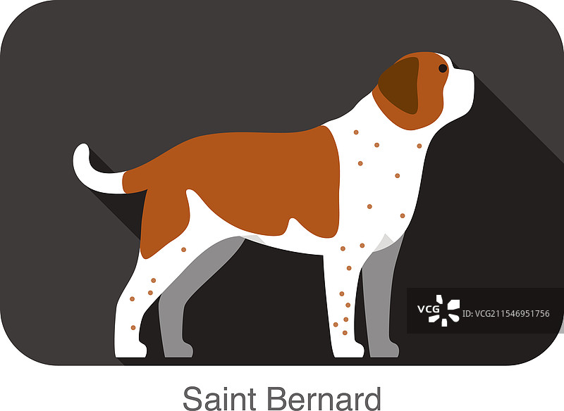 圣伯纳犬身体扁平图标设计图片素材