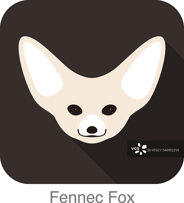 沙狐脸部扁平图标设计图片素材