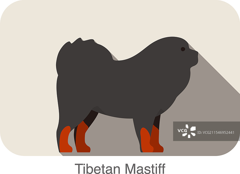 藏獒犬种扁平图标设计图片素材