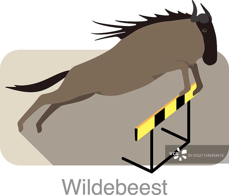 角马跳过障碍物图片素材