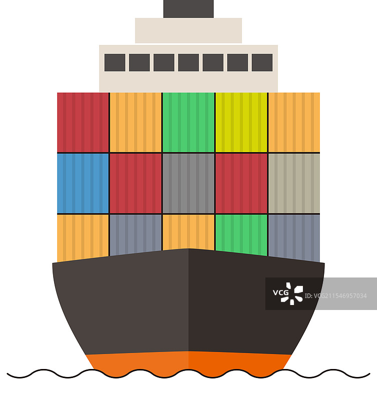 货船扁平图标设计图片素材