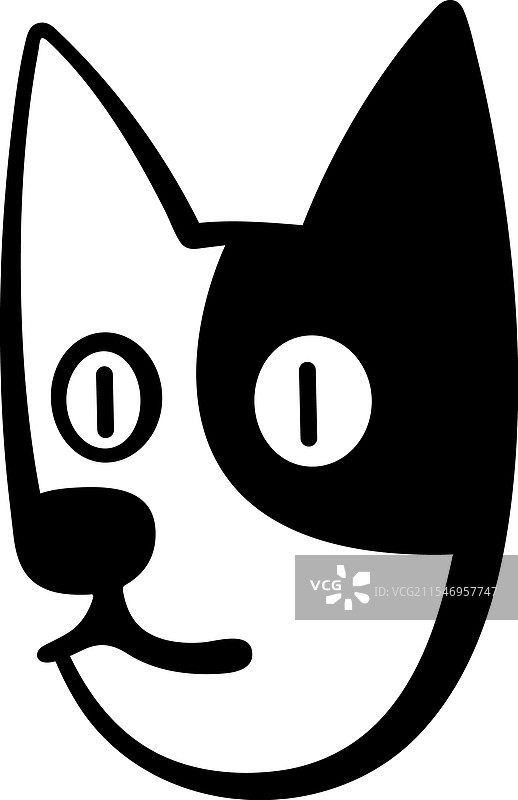 卡通猫脸扁平动物脸图标图片素材