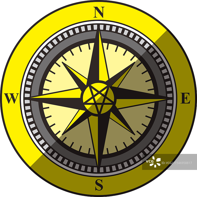 简单的指南针扁平图标设计图片素材