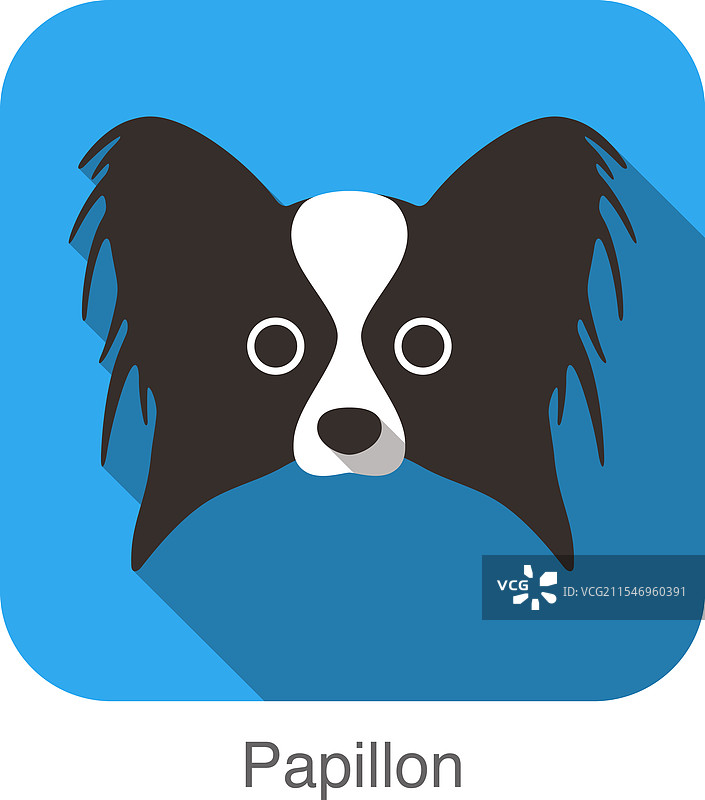巴比伦犬脸部扁平图标图片素材