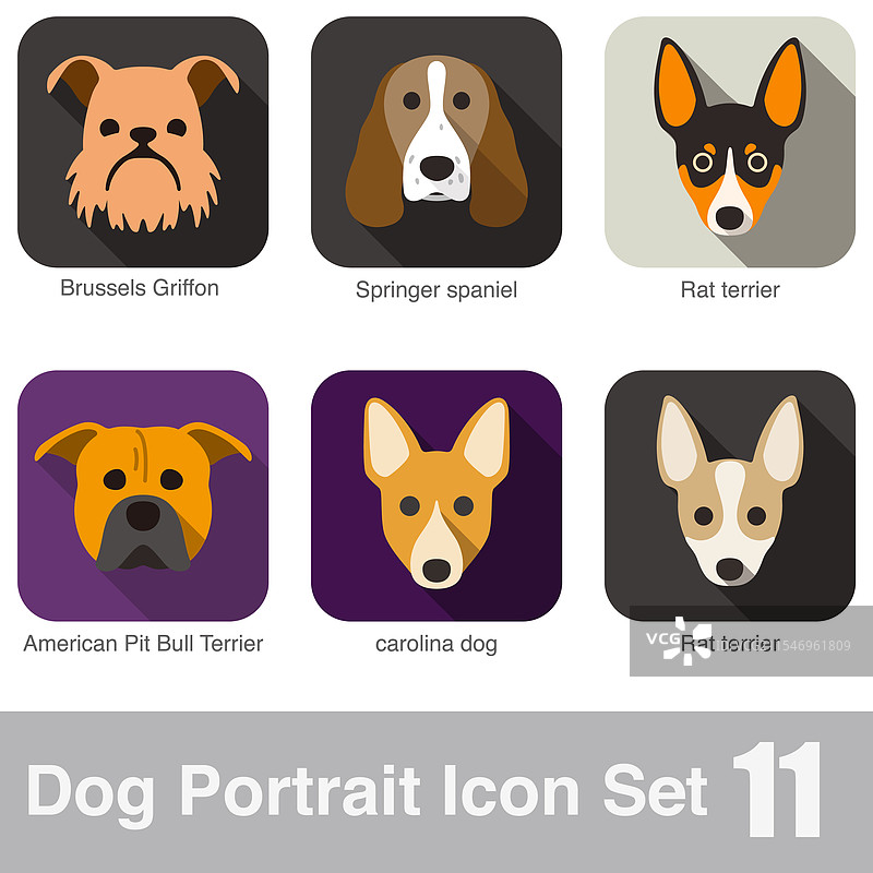狗脸肖像图标设计系列图片素材