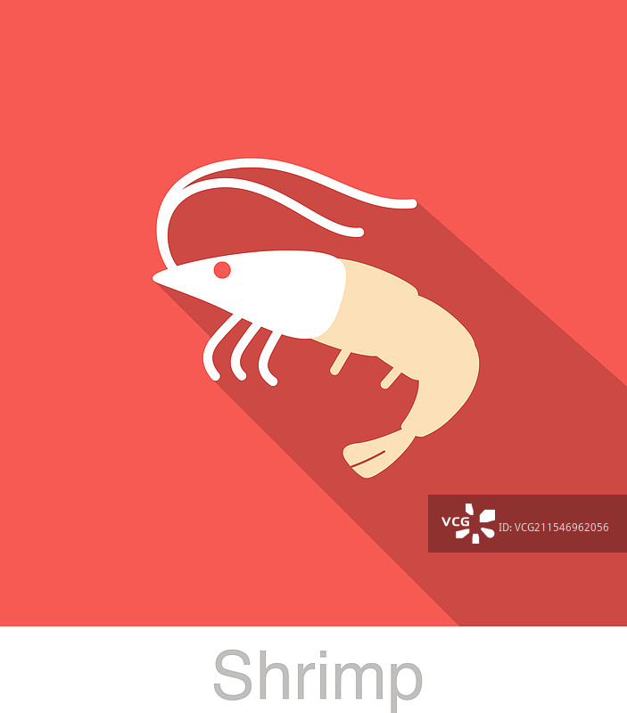 虾类食品扁平图标图片素材