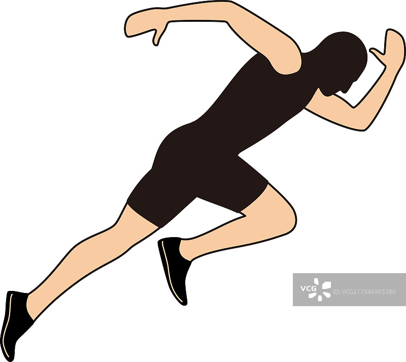 短跑运动员在跑道上起跑，爆发力十足图片素材