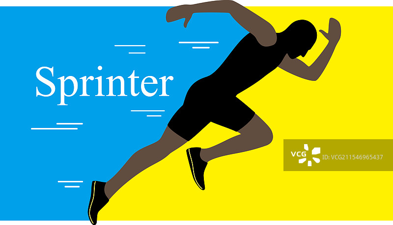 短跑运动员在跑道上起跑，爆发力十足图片素材