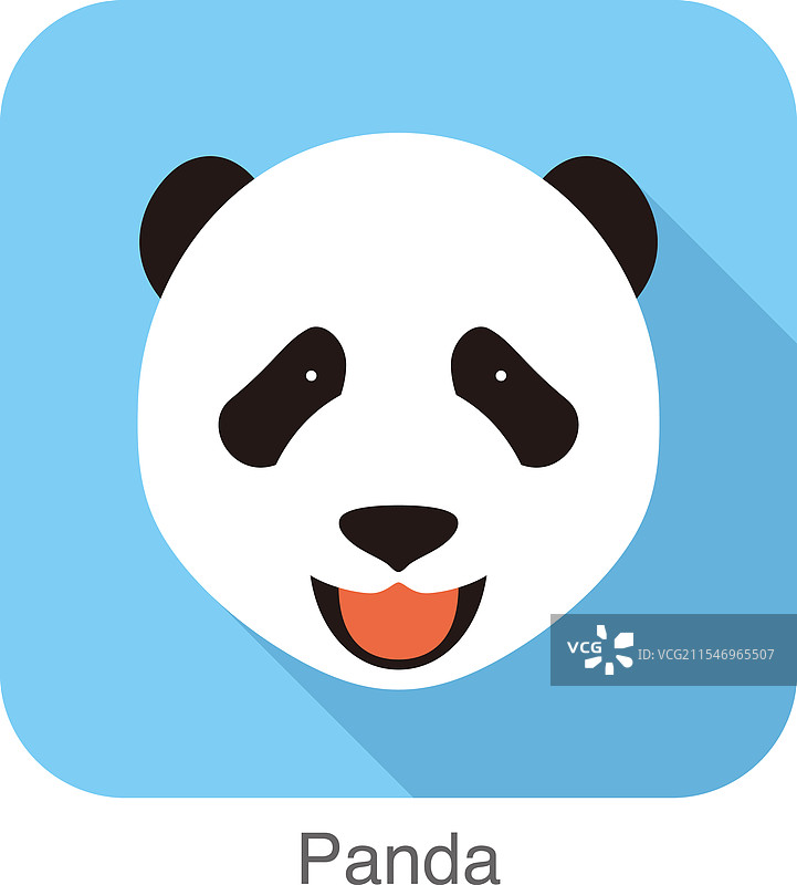 熊猫脸扁平图标设计动物图标系列图片素材