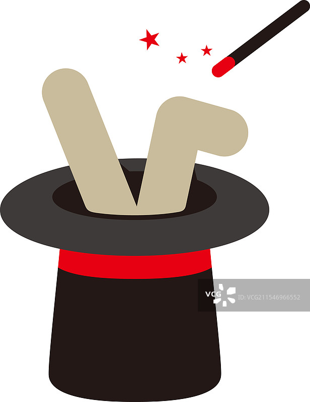 魔术帽与可爱的兔子图片素材