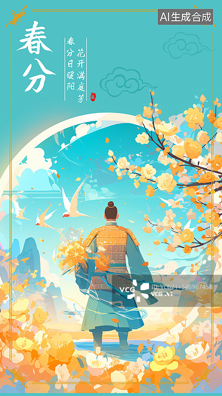 【AI数字艺术】国风二十四节气春分图片素材