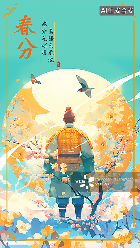 【AI数字艺术】国风二十四节气春分图片素材