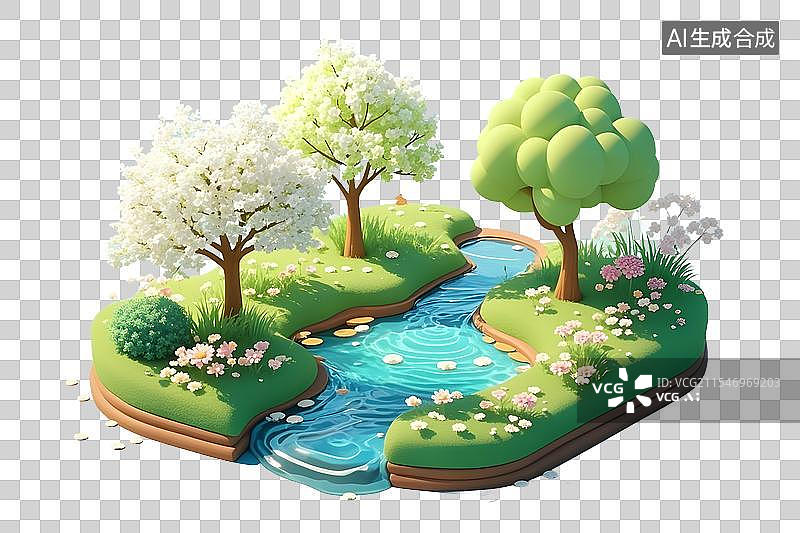 【AI数字艺术】春季室内室外场景3D模型图片素材