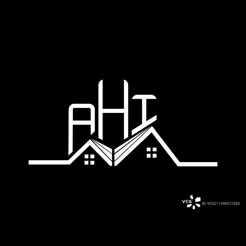 ahi房地产标志设计，简单而现代图片素材