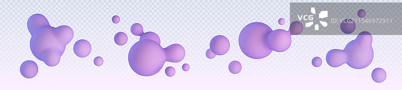 透明背景上的抽象紫色气泡图片素材