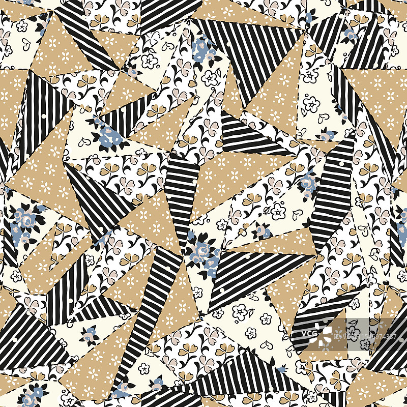 民族复古玫瑰花卉拼布图案图片素材