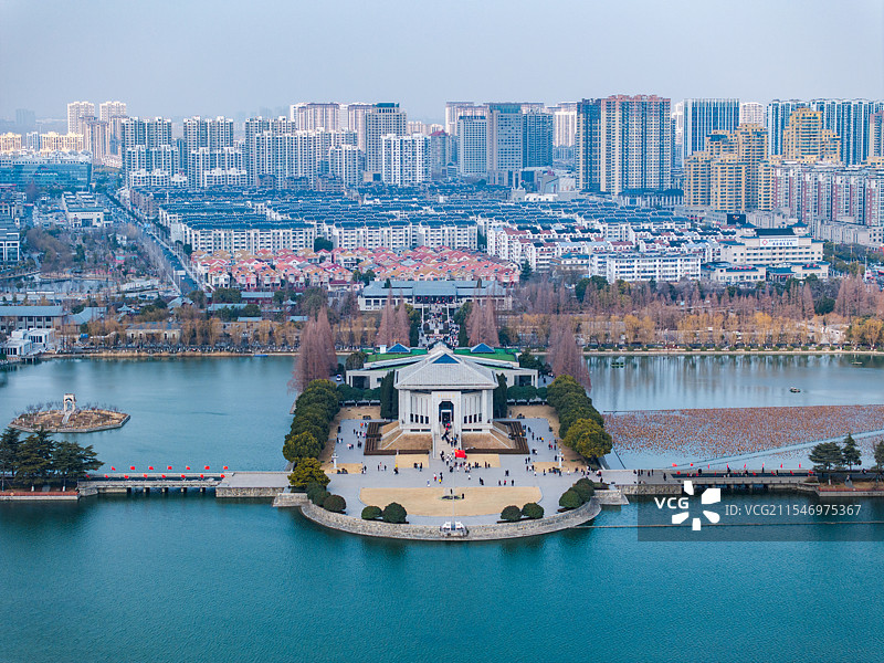 淮安市周恩来纪念馆航拍图片素材