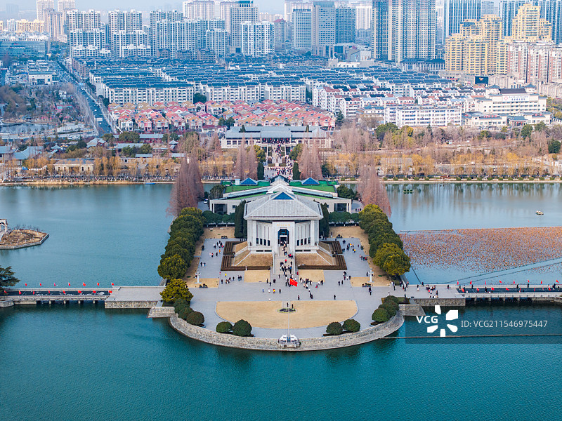 淮安市周恩来纪念馆航拍图片素材