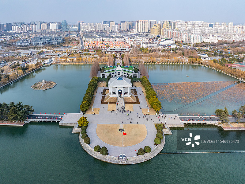 淮安市周恩来纪念馆航拍图片素材