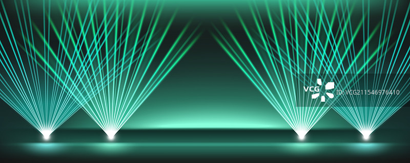 舞台背景上的青绿色激光灯图片素材