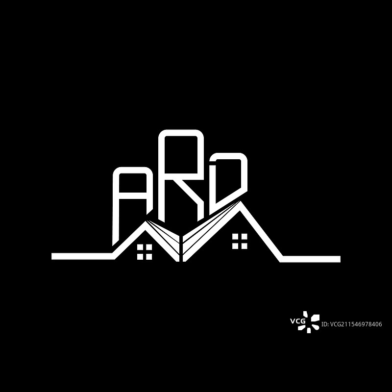 简单现代的房地产标志设计图片素材