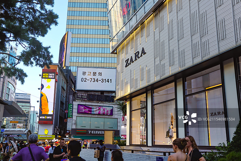 韩国首尔，明洞图片素材