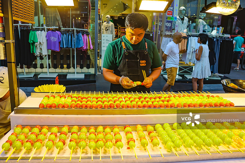 韩国首尔，明洞图片素材
