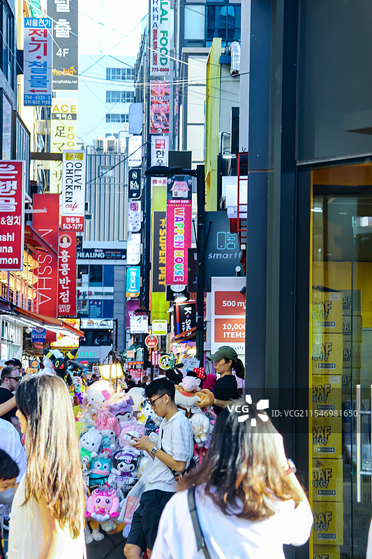 韩国首尔，明洞图片素材