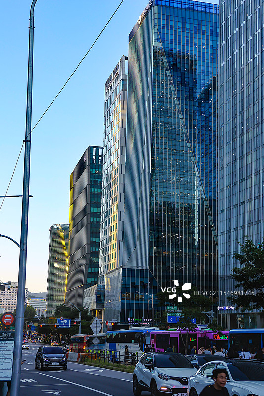 韩国首尔，明洞图片素材