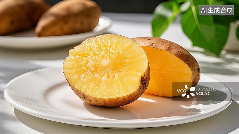 【AI数字艺术】雪莲果特写图片素材