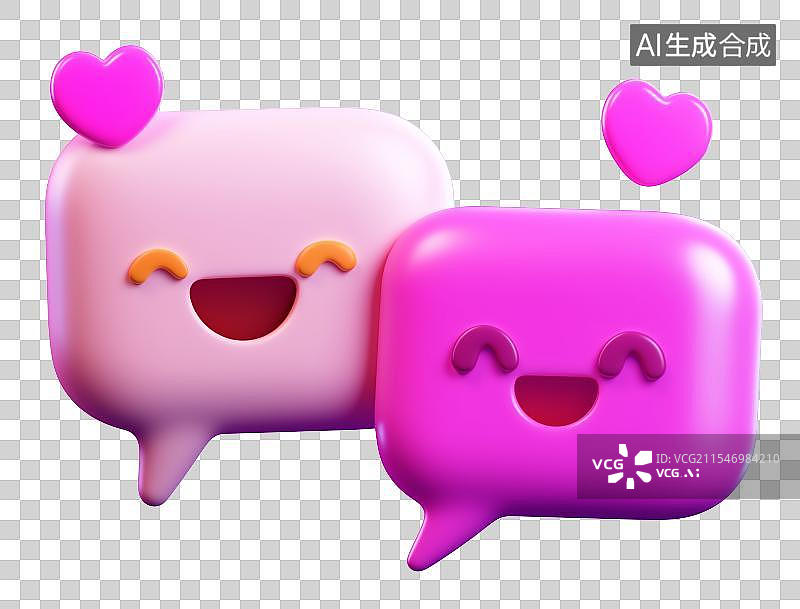 【AI数字艺术】3D粘土对话气泡对话框图片素材