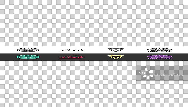 埃及法老金字塔和花瓶的线条设计图片素材