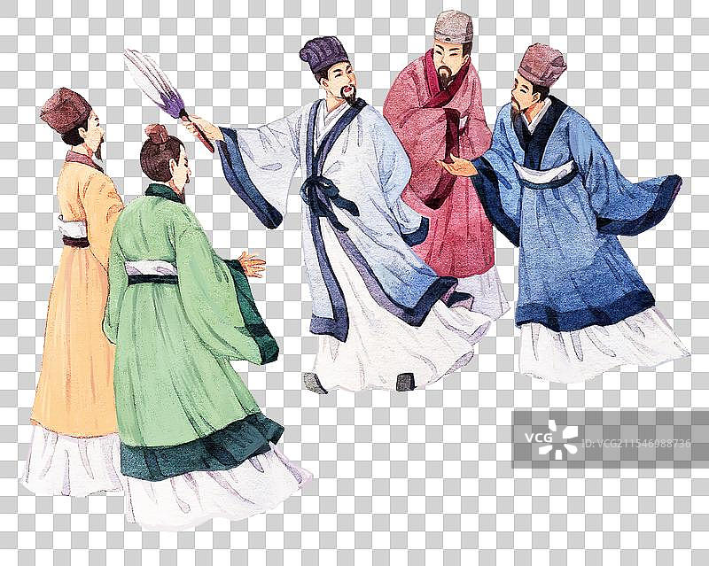 诸葛亮舌战群儒插画图片素材
