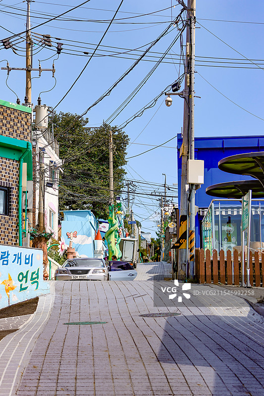韩国仁川童话村 月尾岛 唐人街 海岸图片素材