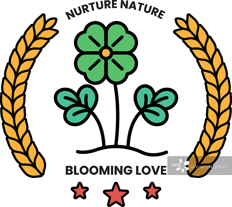 自然与花卉的线条风格概念图片素材