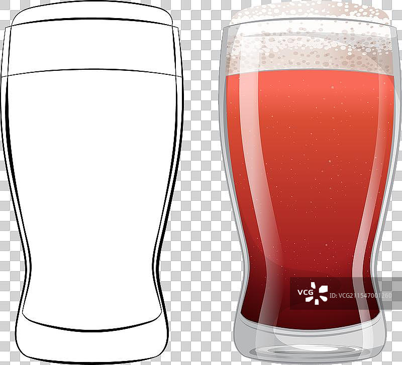 空的和满的啤酒杯图片素材