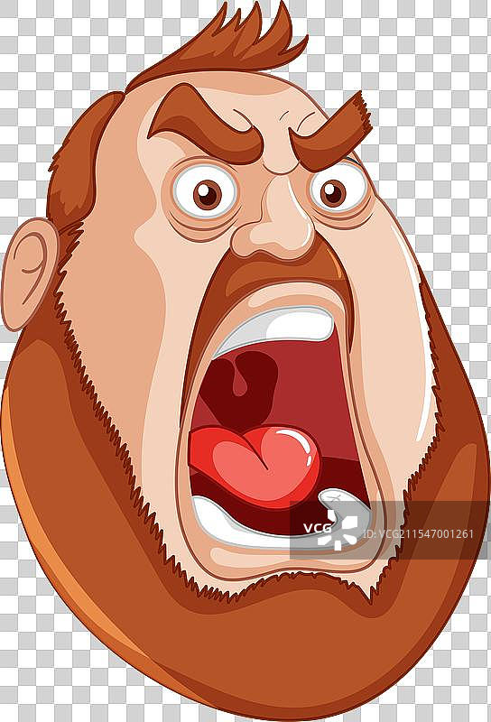 愤怒的男人在吼叫的卡通画图片素材