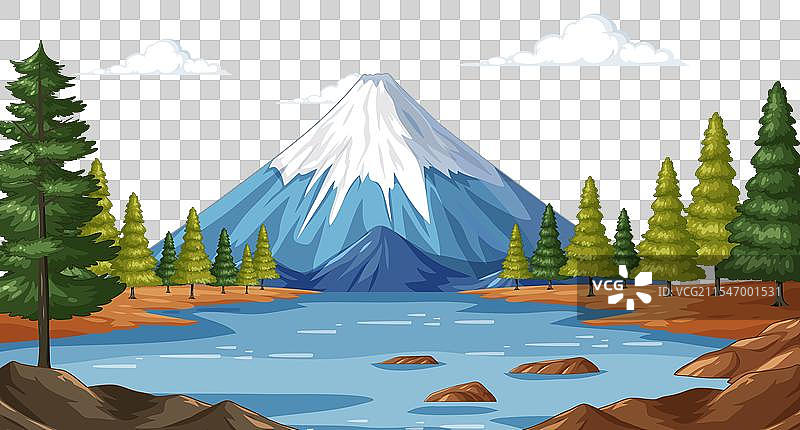 宁静的山湖景色图片素材