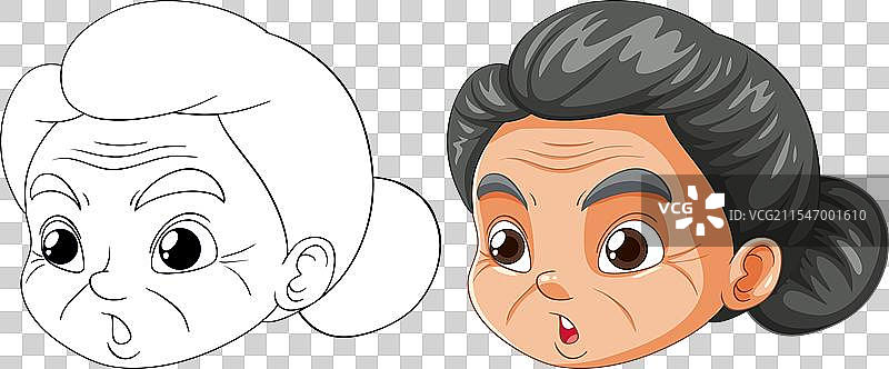 角色面部从草图到成品的转变图片素材