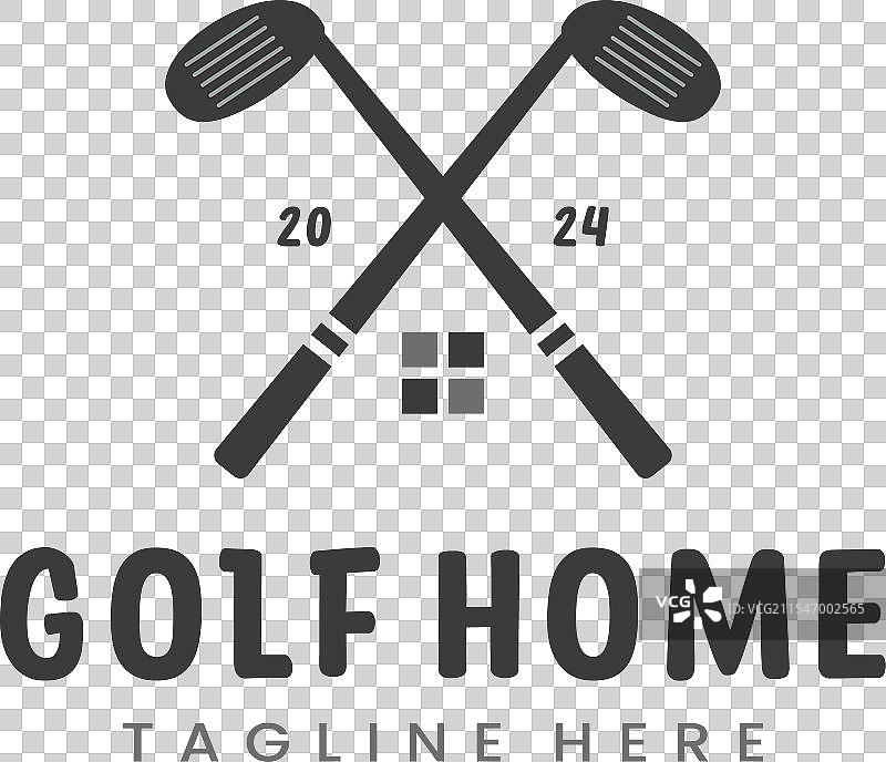 现代平面独特的数学高尔夫球杆图片素材