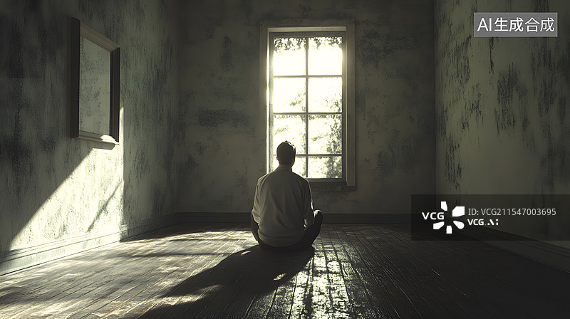 【AI数字艺术】一个自闭的人图片素材